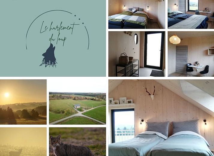 Gezellige slaapkamer in Huisje in Tailles, bed and breakfast in de Ardennen, Belgie, met uitzicht op de natuur.