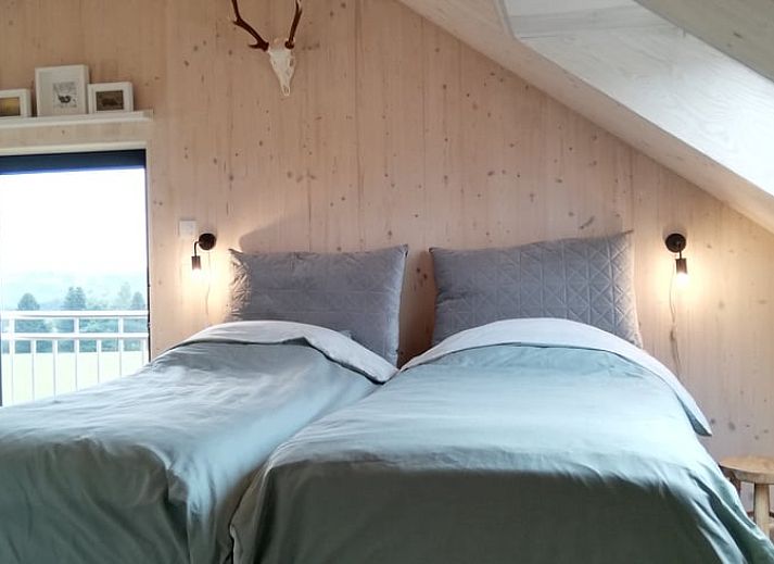 Luchtfoto van Huisje in Tailles, bed and breakfast in de groene landschappen van de Ardennen, Belgie.