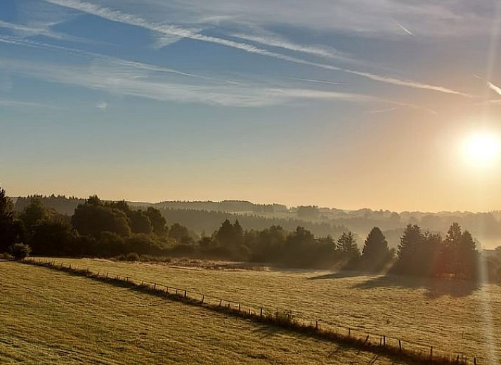 Collage van Huisje in Tailles, bed and breakfast in Tailles, Ardennen, met interieur en natuurrijke omgeving.
